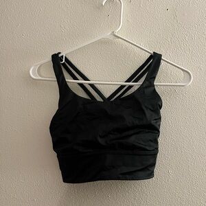 Lululemon Double Strap Black Satin Sports Bra